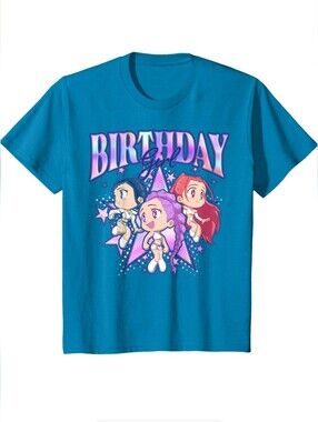 Scarlett Blue "Birthday Girl" Graphic Tee with Colorful Chibi Characters
